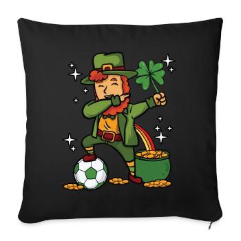 Dabbing Fußball Leprechaun - Sofakissenbezug 45 x 45 cm - Schwarz - Vorne