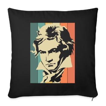 Beethoven - Sofa pillowcase 17,3'' x 17,3'' (45 x 45 cm) - black - Front