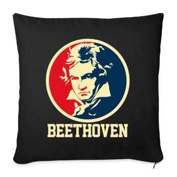 Beethoven - Sofa pillowcase 17,3'' x 17,3'' (45 x 45 cm) - black - Front