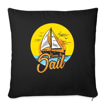 Sailors sail captain ship boat sailboat - Sofa pillowcase 17,3'' x 17,3'' (45 x 45 cm) - black - Front