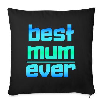 Fête des mères fête des mères fête des mères maman maman - Housse de coussin décorative 45 x 45 cm - noir - Devant
