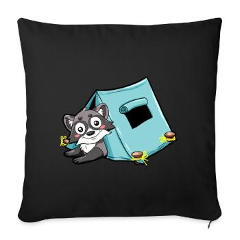 campendes Stinktier Camper Camping Zelt Natur - Sofakissenbezug 45 x 45 cm - Schwarz - Vorne