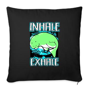 Lamantin Dugong Cochon de mer Sirenia Lamantin - Housse de coussin décorative 45 x 45 cm - noir - Devant