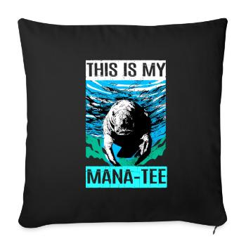 Manatee Dugong Sea Pig Sirenia Manatee - Sofa pillowcase 17,3'' x 17,3'' (45 x 45 cm) - black - Front