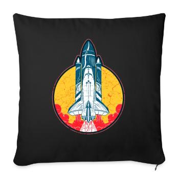 Navette spatiale Vaisseau spatial Space Galaxy Space - Housse de coussin décorative 45 x 45 cm - noir - Devant