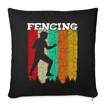 Fencing - Sofa pillowcase 17,3'' x 17,3'' (45 x 45 cm) - black - Front
