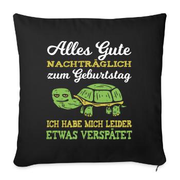 Tout Bonne nouvelle d’anniversaire oublié tasse - Housse de coussin décorative 45 x 45 cm - noir - Devant