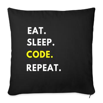 programmeur - Housse de coussin décorative 45 x 45 cm - noir - Devant