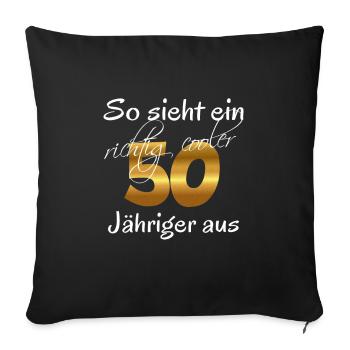 cool 50th birthday round birthday gift - Sofa pillowcase 17,3'' x 17,3'' (45 x 45 cm) - black - Front