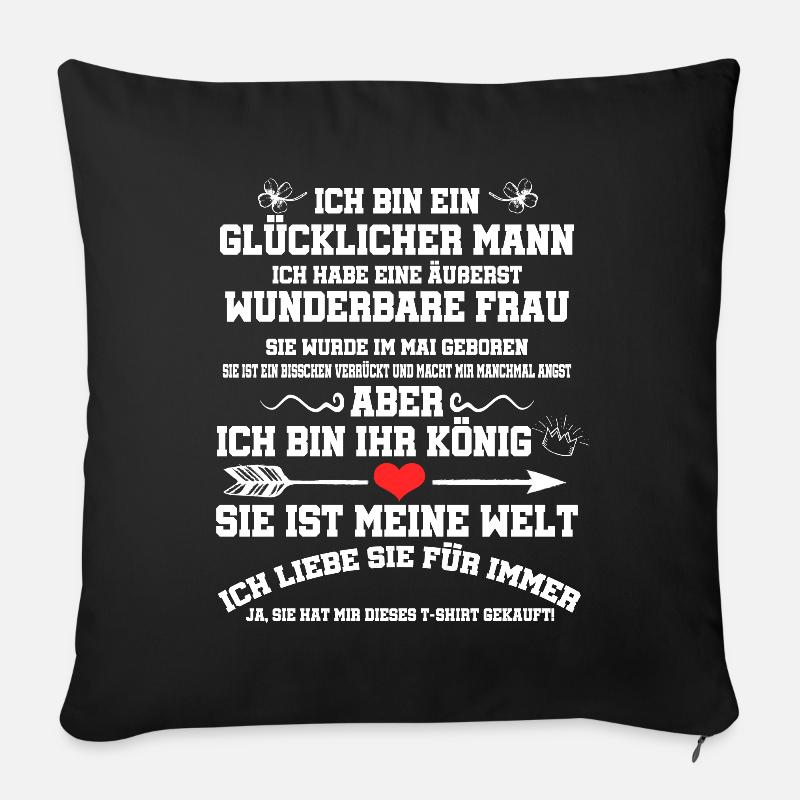 Ich Habe Eine Äußerst Wunderbare Frau Geschenk - Sofakissenbezug 45 x 45 cm - Schwarz