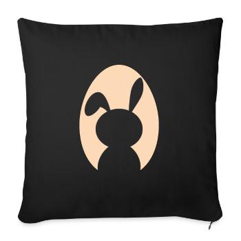 Lapin lapin lapin De Pâques Lapin de Pâques Silhouette - Housse de coussin décorative 45 x 45 cm - noir - Devant