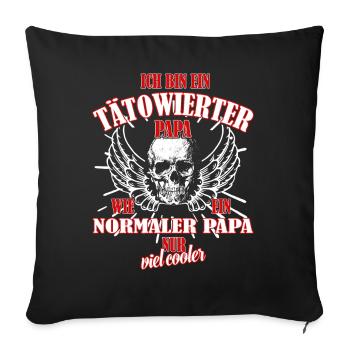 Tattooed dad - Sofa pillowcase 17,3'' x 17,3'' (45 x 45 cm) - black - Front