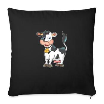 Vache vache vache vie rurale ferme fermier cadeau - Housse de coussin décorative 45 x 45 cm - noir - Devant