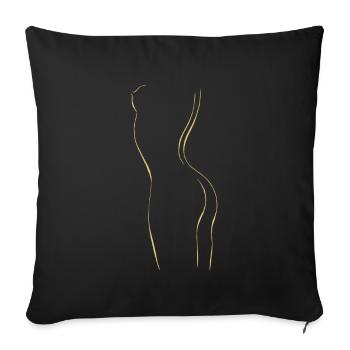 Or - Femme nue - Housse de coussin décorative 45 x 45 cm - noir - Devant