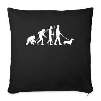 Dachshund Evolution - Sofa pillowcase 17,3'' x 17,3'' (45 x 45 cm) - black - Front