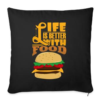 hamburger - Housse de coussin décorative 45 x 45 cm - noir - Devant