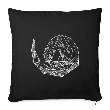 Loutre géométrique - Housse de coussin décorative 45 x 45 cm - noir - Devant