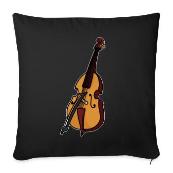 contrebasse - Housse de coussin décorative 45 x 45 cm - noir - Devant