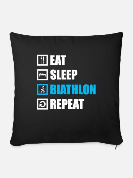 Biathlon - Sofakissenbezug 45 x 45 cm - Schwarz
