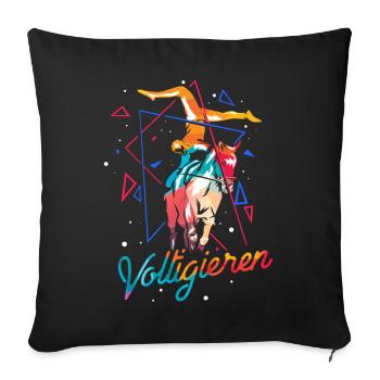 Voltigieren - Sofakissenbezug 45 x 45 cm - Schwarz - Vorne
