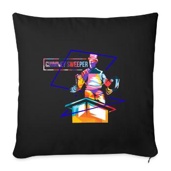 Chimney sweep polygon - Sofa pillowcase 17,3'' x 17,3'' (45 x 45 cm) - black - Front