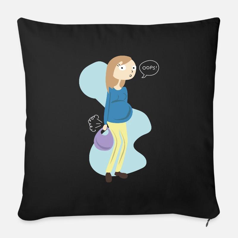 Oops Schwangerschaft Schwanger Babybauch Geschenk - Sofakissenbezug 45 x 45 cm - Schwarz