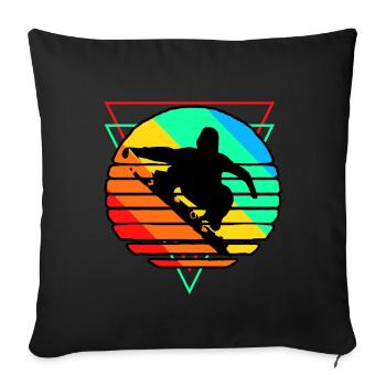 Snowboarding Snowboarder Snowboard Snowboardurlaub - Sofakissenbezug 45 x 45 cm - Schwarz - Vorne