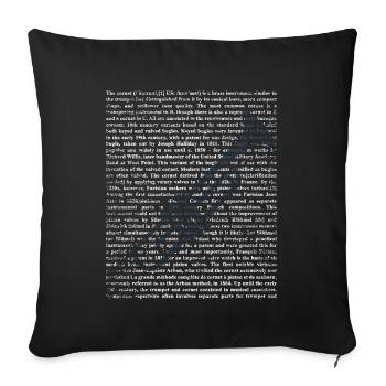 Trumpet - Sofa pillowcase 17,3'' x 17,3'' (45 x 45 cm) - black - Front