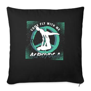 Bronntanas Dearadh Bileoga Acroyoga - Sofa pillowcase 17,3'' x 17,3'' (45 x 45 cm) - black - Front