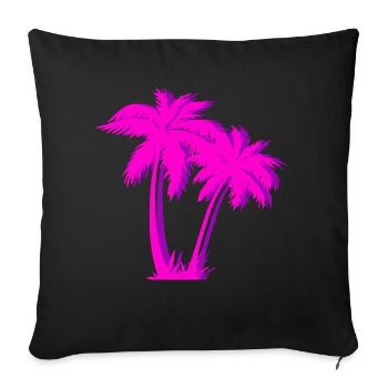 Vaporwave Pink Palm Tree Gift Aesthetic Style - Sofa pillowcase 17,3'' x 17,3'' (45 x 45 cm) - black - Front