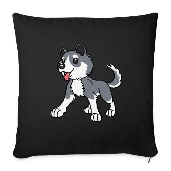 Husky Dog Dog Breed Dogs - Sofa pillowcase 17,3'' x 17,3'' (45 x 45 cm) - black - Front