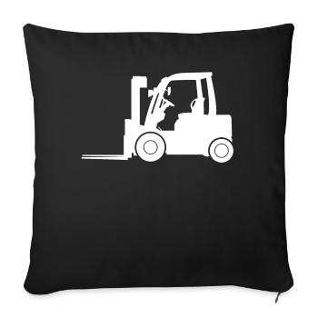fork-lift truck - Sofa pillowcase 17,3'' x 17,3'' (45 x 45 cm) - black - Front