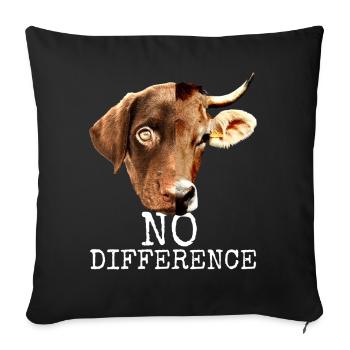 No Difference Pro Vegan Vegetan Tierschutz - Housse de coussin décorative 45 x 45 cm - noir - Devant