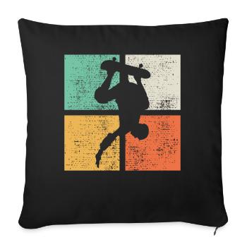 Planche à roulettes - Housse de coussin décorative 45 x 45 cm - noir - Devant
