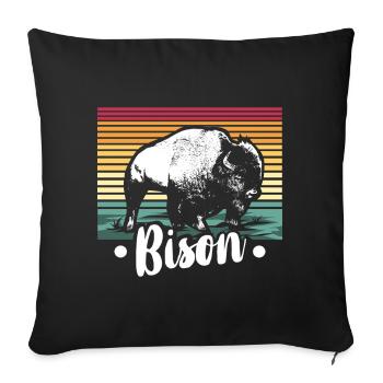 bison - Housse de coussin décorative 45 x 45 cm - noir - Devant