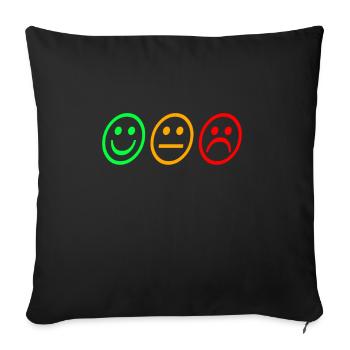 Three smilies - Sofa pillowcase 17,3'' x 17,3'' (45 x 45 cm) - black - Front