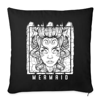 sirènes - Housse de coussin décorative 45 x 45 cm - noir - Devant