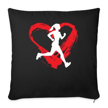 Runner Heart - Housse de coussin décorative 45 x 45 cm - noir - Devant