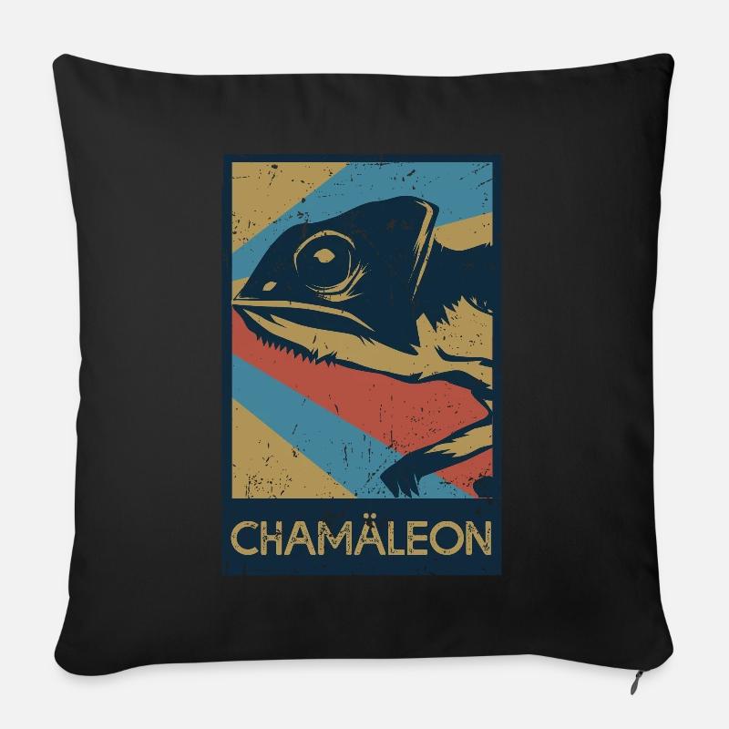 Cadeau caméléon - Housse de coussin décorative 45 x 45 cm - noir