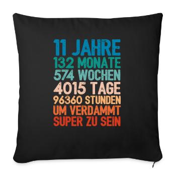 Birthday Gift For 11 Year Olds 11th Birthday - Sofa pillowcase 17,3'' x 17,3'' (45 x 45 cm) - black - Front