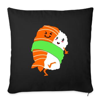Sushi Go Rice Japan Tokyo Miso Nigiri Maki Udon - Sofa pillowcase 17,3'' x 17,3'' (45 x 45 cm) - black - Front