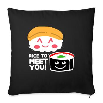 Sushi Go Rice Japan Tokyo Miso Nigiri Maki Udon - Sofa pillowcase 17,3'' x 17,3'' (45 x 45 cm) - black - Front