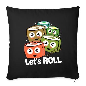 Sushi Go Rice Japan Tokyo Miso Nigiri Maki Udon - Sofa pillowcase 17,3'' x 17,3'' (45 x 45 cm) - black - Front