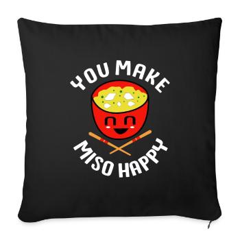 Sushi Go Rice Japan Tokyo Miso Nigiri Maki Udon - Sofa pillowcase 17,3'' x 17,3'' (45 x 45 cm) - black - Front