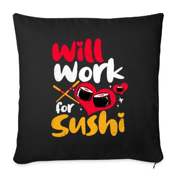 Sushi - Sofa pillowcase 17,3'' x 17,3'' (45 x 45 cm) - black - Front