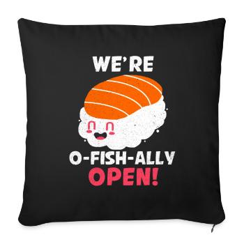 Sushi - Sofa pillowcase 17,3'' x 17,3'' (45 x 45 cm) - black - Front
