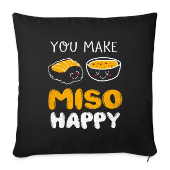 Sushi - Sofa pillowcase 17,3'' x 17,3'' (45 x 45 cm) - black - Front