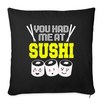 Sushi Go Riz Japon Tokyo Miso Nigiri Maki Udon - Housse de coussin décorative 45 x 45 cm - noir - Devant
