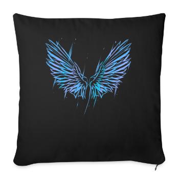 BLUE ANGEL WINGS - Énergie des ailes d'ange - Housse de coussin décorative 45 x 45 cm - noir - Devant