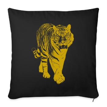 Tigre d'or - Housse de coussin décorative 45 x 45 cm - noir - Devant